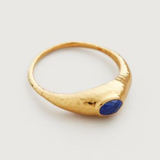 Monica Vinader Gold Deia Gemstone Ring Lapis