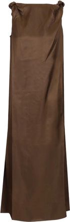Loulou Studio Moun Dress - Dames - Casual kleedjes - Bruin - XS - Kleedjes