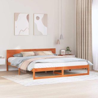 vidaXL Estructura De Cama Marr&oacute;n 200 X 200 Cm Madera Maciza De Pino Vidaxl