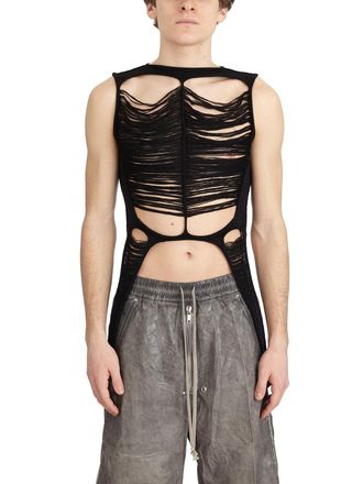 Rick Owens Zwarte Mesh Tanktop