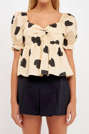 English Factory My Heart Is Set On You Top In Beige