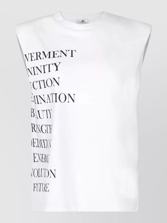 Elisabetta Franchi sleeveless cotton logo-print knitted top