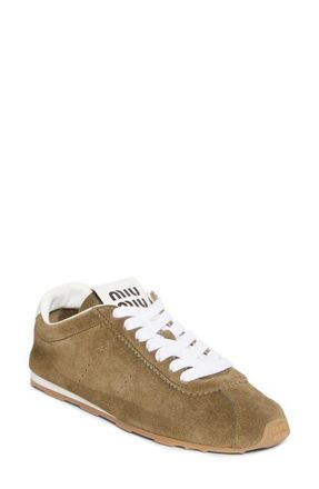 Miu Miu Allacciate Low Top Sneaker in Muschio at Nordstrom, Size 8.5Us
