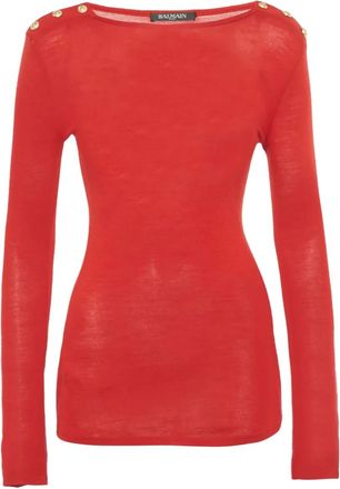 Balmain T-shirt a maniche lunghe - Rosso