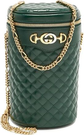 Gucci Borsa a spalla trapuntata con catena - Verde