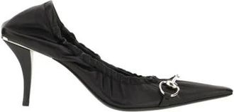 Gucci Vittoria Pomp met Elastiek - Dames - Pumps - Zwart - 38 EU - Leer - Schoenen