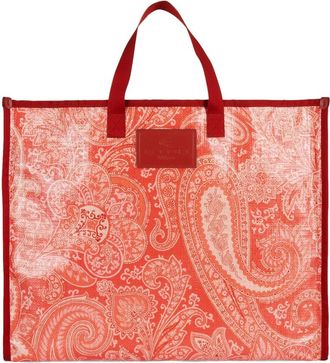 Etro Tote Bag - Dames - Shoppers - Oranje - ONE Size - Katoen - Tassen
