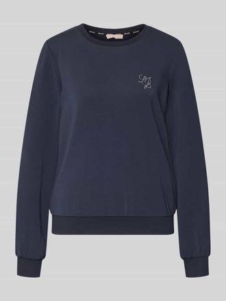 Liu Jo Sweatshirt aus Modal-Mix mit Rundhalsausschnitt in Marine, Gr&ouml;&szlig;e XXL