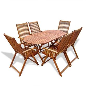 vidaXL Set De Comedor De Jard&iacute;n 7 Piezas Madera Maciza De Acacia Vidaxl