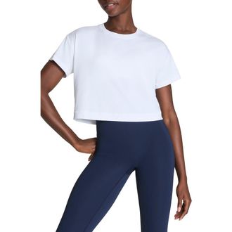 Spanx Supernaturals Crop T-Shirt in Vivid White at Nordstrom, Size X-Large