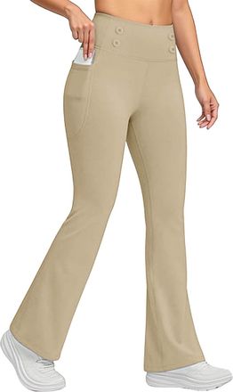 Generic Fleece-Lined Leggings Womens Fleece Lined Leggings UK High Waisted Thermal Flared Legging Casual Soft Stretchy Pants Thick Plush Trousers Fashion Wint