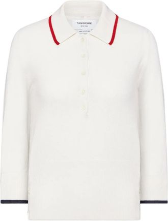 Thom Browne Browne 65 cashmere polo top - White