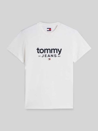 Tommy Jeans Relaxed Fit T-Shirt aus reiner Baumwolle mit Label-Schriftzug in Weiss, Gr&ouml;&szlig;e XXL