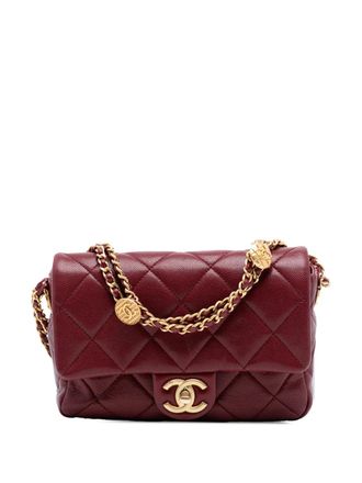 Chanel 2021-2025 Mini Quilted Caviar Twist Your Buttons Flap crossbody bag - women - Caviar Leather - One Size - Red