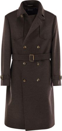 Brunello Cucinelli Brunello Cucinelli Mens Wool Trench - Dark Brown - Size EU 50 (Mens)