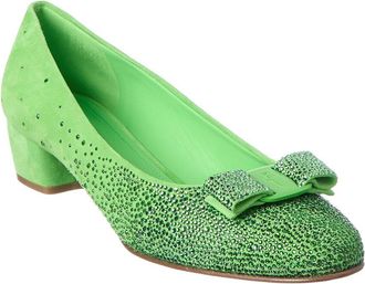 Ferragamo Embellished Suede Pump