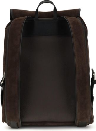 Valentino Garavani Mens Antibes Backpack Suede Testa Di Moro-Nero Calf Leather Bos Taurus Backpacks Moro/nero