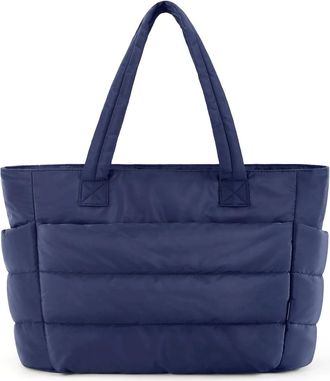 Generic Tote Bag for Women, Lightweight Quilted Puffer Work Tote with Zipper and Laptop Compartment, Large Puffy Travel Shoulder Handbag for School, Gym, and 