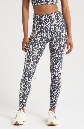 Zella Studio Luxe Print High Waist 7/8 Leggings in Navy Tortoise Shell at Nordstrom Rack, Size Large