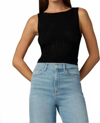 Joe's Crochet Boatneck Tank In Black