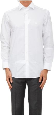 Etro Logo Shirt - Heren - Zakelijke Overhemden - Wit - L - Katoen - Overhemden