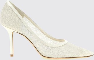 Jimmy Choo London D&eacute;collet&eacute; da sposa Love 85 in tessuto glitter con ricami