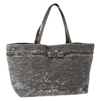 Ferragamo Pre-owned Tote Bags, female, Gray, Size: ONE SIZE Pre-owned Fabric Tote Bag
