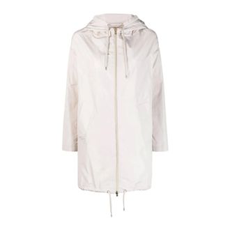 Herno Parkas, female, White, Size: L Techno Taffeta Parka Coat