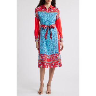 Elie Tahari The Paulina Isle of Capri Print Long Sleeve Shirtdress at Nordstrom Rack, Size Small