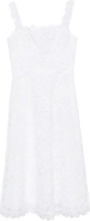 Carolina Herrera Guipure Lace Flared Midi Dress