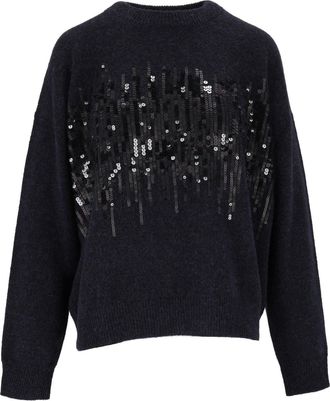 PESERICO Sequin Relaxed-Fit Knit Sweater
