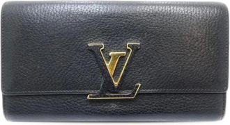 Louis Vuitton Pre-owned Wallets, female, Black, Size: ONE SIZE Pre-owned Taurillon Capucines Wallet