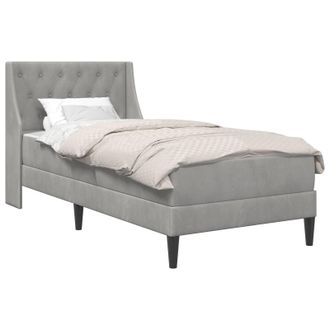 vidaXL Estructura De Cama Con Colch&oacute;n Gris Claro 100 X 200 Cm Vidaxl
