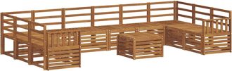 vidaXL Conjunto De Sof&aacute;s De Exterior 11 Uds. Natural Vidaxl