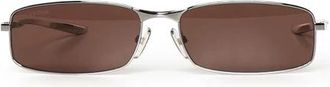 Balenciaga Rechthoekige Zonnebril - Dames - Zonnebrillen - Bruin - ONE Size - Accessoires