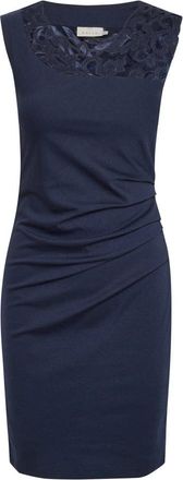 Kaffe Midnight Marine Vivi Jurk met Kant - Dames - Korte kleedjes - Blauw - XL - Polyester - Kleedjes