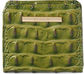 Brahmin Jane Croc Embossed Leather Bifold Wallet in Olive at Nordstrom