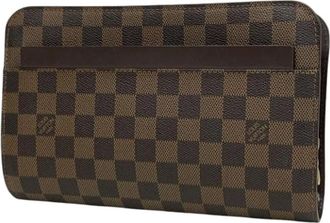 Louis Vuitton Pre-owned Clutches, male, Brown, Size: ONE SIZE Pre-owned Damier Canvas Clutch Bag