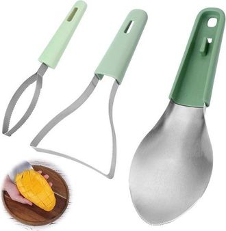 OEM Herramienta De Acero Inoxidable 3 En 1 Para Cortar Mangos, Rebanador Y Pelador Multifuncional De Frutas Sand&iacute;a, Cocina Cortar Frutas F&aacute;cilmente