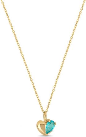 Bony Levy 14K Gold Paraiba Topaz Heart Pendant Necklace in 14K Yellow Gold at Nordstrom Rack, Size 18