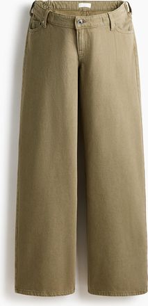 H&M MAMA Wide Low Jeans - Green