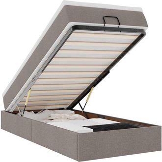 vidaXL Estructura De Cama Otomana Colch&oacute;n Tela Gris Pardo 80x200cm Vidaxl
