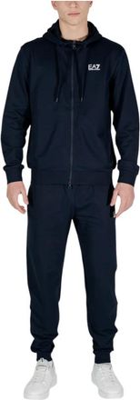 Emporio Armani Trainingsset - Heren - Trainingspakken - Blauw - L - Katoen - Fitness
