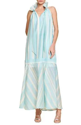 Ciebon Kenny Midi Trapeze Dress in Light Blue Multi at Nordstrom Rack, Size X-Large