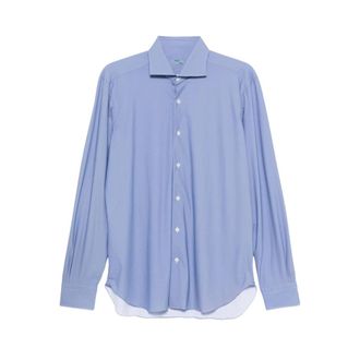 Barba Napoli Shirt - Heren - Overhemden - Blauw - Maat: 2XL Katoen