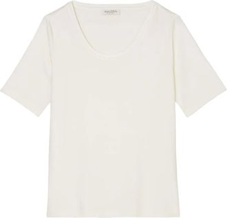 Marc O'Polo scoop-neck short-sleeve T-shirt - women - Elastane/EcoVero Viscose (LENZING) - M - White