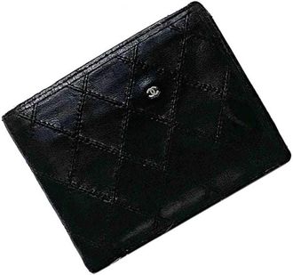 Chanel Black Leather Wallet (Bi-Fold) (Pre-Owned)