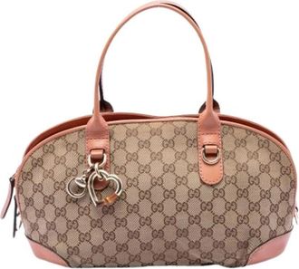 Gucci Pre-owned Satchel - Dames - Vintage Handtas - Beige - ONE Size - Leer - Vintage