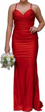 La Femme Womens Prom Dress In Red