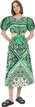 Red Valentino Bedrukte Katoenen Midjurk - Dames - Casual kleedjes - Veelkleurig - M - Katoen - Kleedjes
